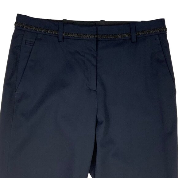 The Kooples Wool Blend Trousers Pant 34 XS Blue Slim Leg High Rise Quiet luxury - Picture 7 of 11